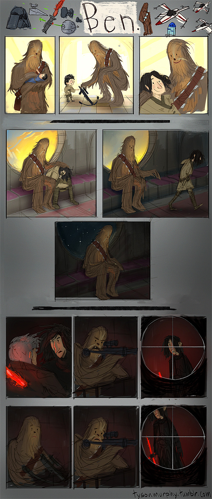 Chewie & Kylo Star Wars: The Force Awakens Comic