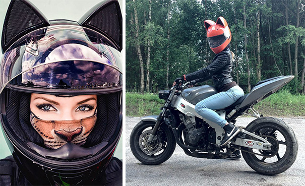 Cat Motorcycle Helmets With Ears