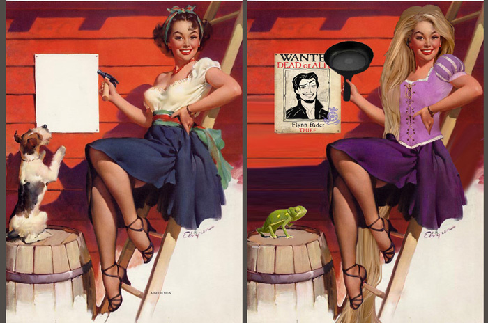Classic Pinups by Gil Elvgren Turned into Disney Princesses
