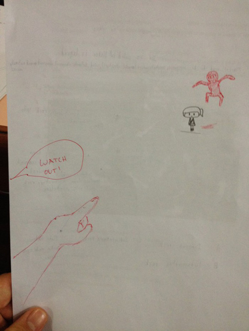 Awesome Teacher Finishes Students Doodles