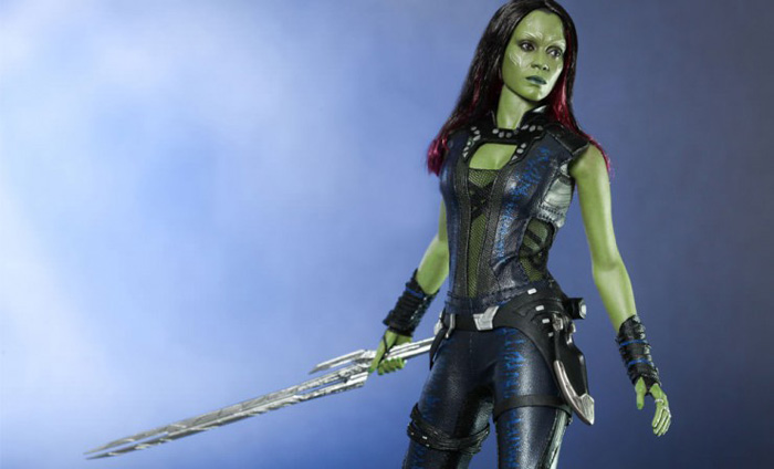 Gamora from Guardians of the Galaxy Sixth Scale Figure + Star-Lord, Rocket & Groot