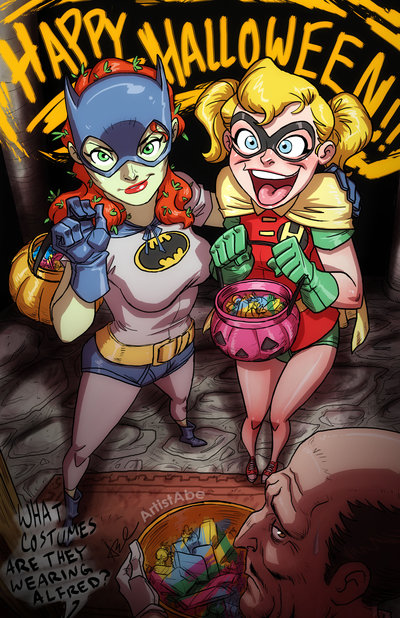 Harley Quinn, Poison Ivy & Catwoman Halloween Fan Art