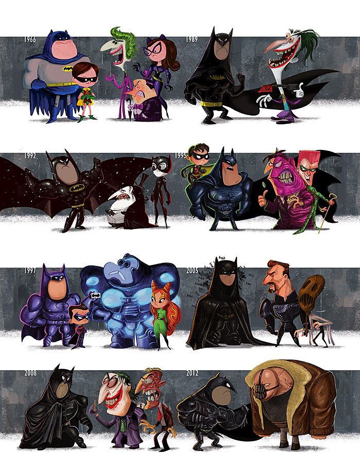The Evolution of the Batman Films Fan Art