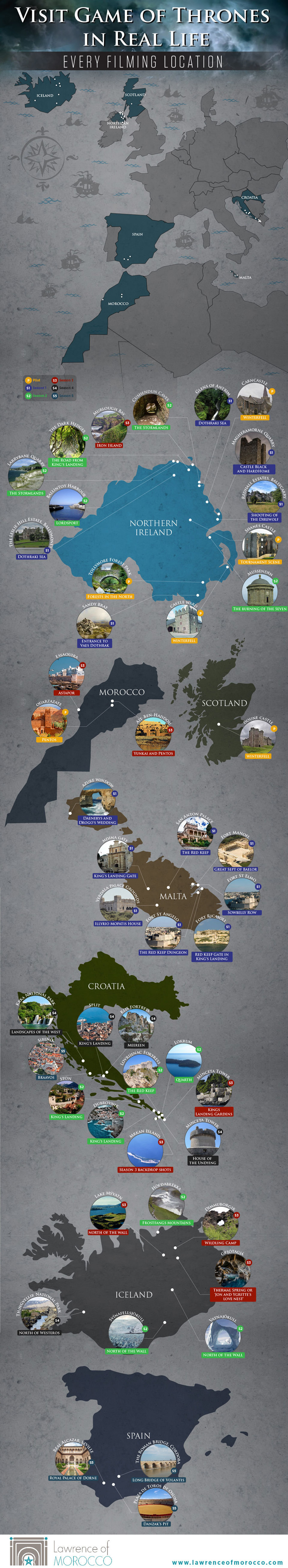 A Map of Every Game of Thrones Filming Location