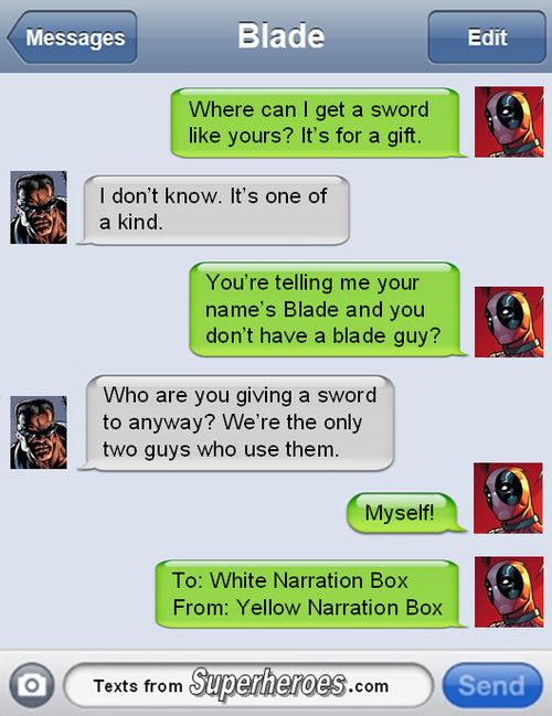 Christmas Texts from Superheroes