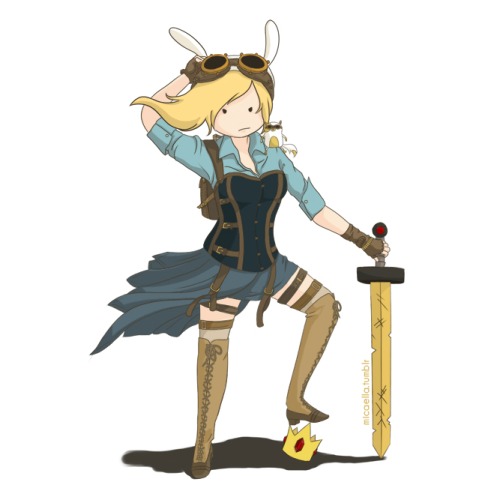 Steampunk Adventure Time with Fionna & Cake Fan Art