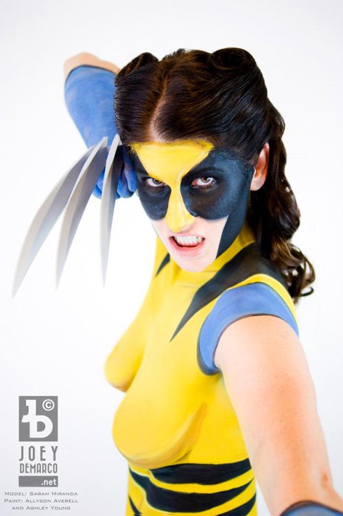 Female Wolverine Body Paint