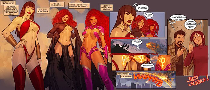 Female Armor Explained!  Womb Power Comic