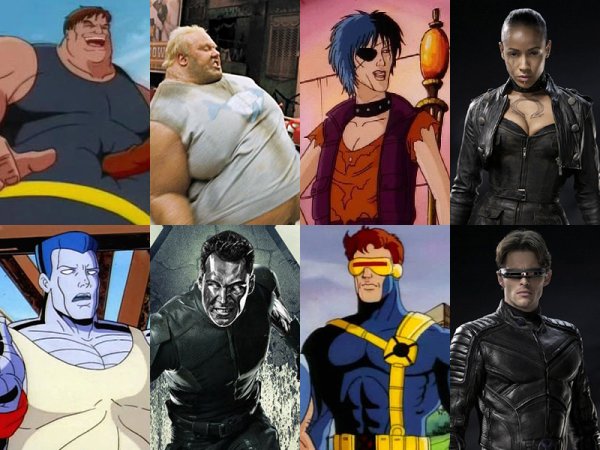 X-Men Characters Looks, Cartoon vs. Movie
